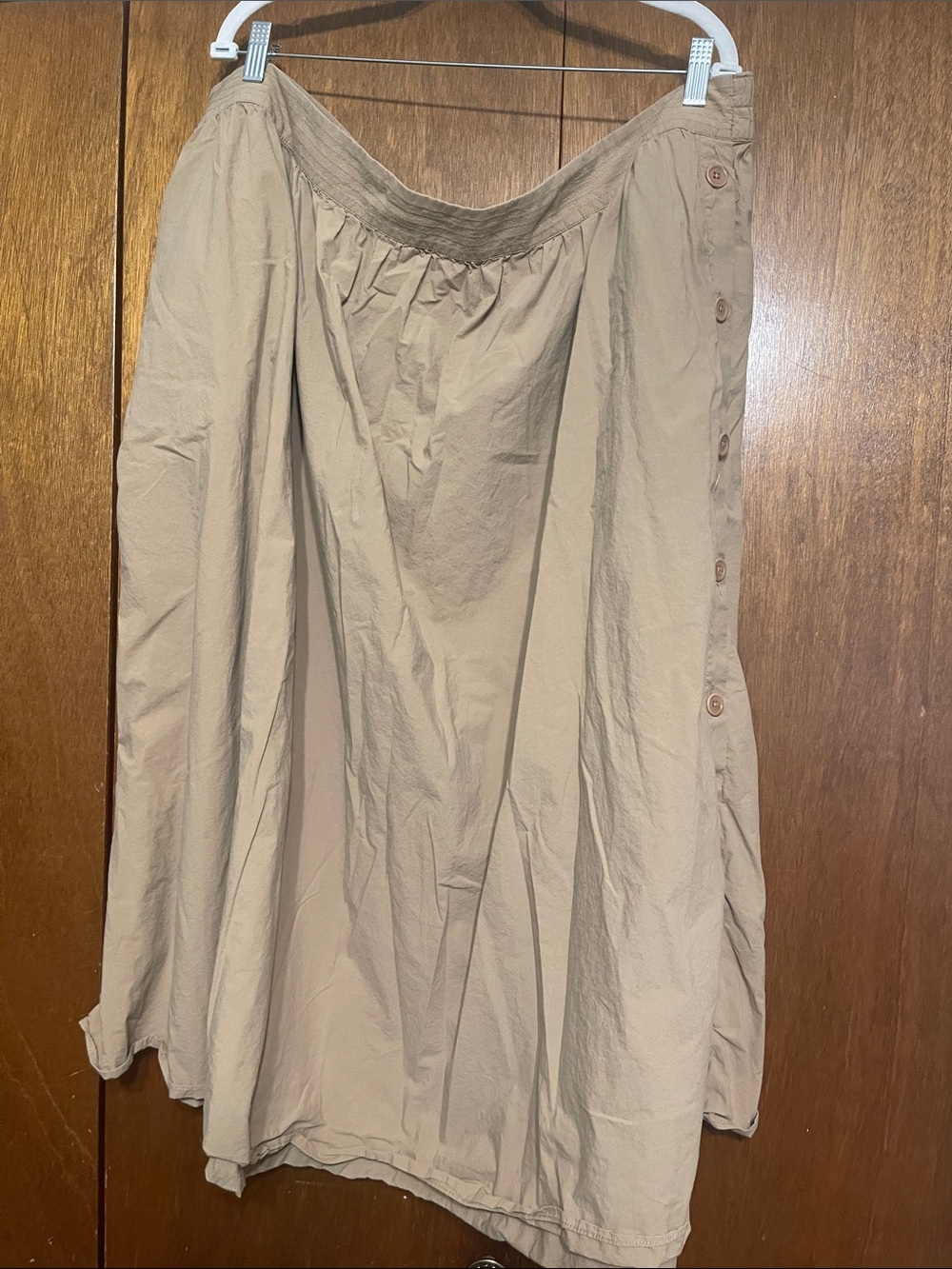 Madewell 4x Cotton Lightweight Tan Side Button Skirt